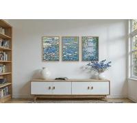 lianyibo Large Nature Lilies Ponds Canvas Wall Art Claude Monet Style Botanical Artwork Poster Print for Living Room Decor(60x80cmx3/Frameless)