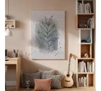 lianyibo Leaf Line Canvas Wall Art Print, Minimalist Botanical Watercolor Style Framed Nature Illustration, for Modern Decor(50x70cm/Inner frame)