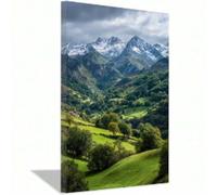 lianyibo Modern Nature Landscape Poster Village In The Valleys Canvas Prints Artwork Canvas Wall Art Home Office Decor 50x75cm framework
