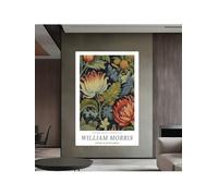 lianyibo William Morris Wall Art Vintage Botanical Birds Posters Exhibition Print For Dining Room Office Bedroom Decor(50x70cm/Inner frame)