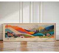 lianyibo Yayoi Kusama Inspired Print Poster: Panoramic Japanese Canvas Wall Art, Mid-Century Modern Living Room Bedroom Decor(50x150cm/Inner frame)