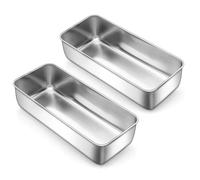LIANYU 2 Pack Baking Loaf Pans Set, 12x5 Stainless Steel Bread Pans, Large Metal Bakeware Set for Meatloaf, Sourdough Bread, Brownies, Healthy & Sturdy, Dishwasher & Oven Safe