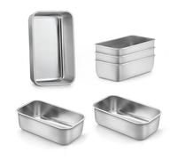 LIANYU 6 Pack Mini Loaf Pan for Baking Bread, 6.3 x 3.5 Inch Stainless Steel Small Bread Loaf Pan for Homemade Meatloaf, Tin Loaf Baking Pan Perfect for Banana Sourdough Sandwich, Dishwasher Safe