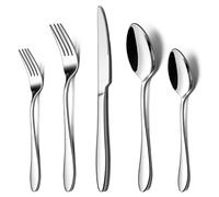 LIANYU Flatware Set, 40 Piece Silverware Set, Stainless Steel Home Kitchen Hotel Restaurant Tableware Cutlery Set, Service for 8, Mirror Finished, Dishwasher Safe