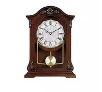 LIANZHUANG Retro Pendulum Clock Wooden Mantel Clock Small Table Clock Farmhouse Traditional Grandfather Clock Height 32cm