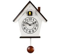 LIANZHUANG Retro Wooden Cuckoo Wall Clock for Living Room Decoration, Quartz Pendulum Clock, Bird Chirping on Hour,A