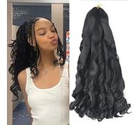 Lianzi 16 Inch 8 Bundles Braided Hair French Curly Hair Pre Stretched Hair Box French Curls Braid French Hair Extensions
