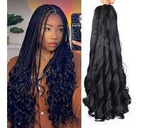 Lianzi 18 Inch 8 Bundles Braid French Hair Pre Stretched Box French Curly Loose Wavy Hair 18 Inch