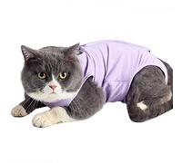 LIANZIMAU Cat Recovery Suit With Avoid Licking For Surgical Abdominal Wounds Soft Breathable Home Indoor Pet Clothing E collar Alternative For Cats Dogs After Surgery Wear Pajama Suit