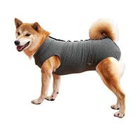 LIANZIMAU Dog Recovery Suit Neuter Onesie Breathable Surgical Abdominal Wounds And Skin Protector Avoid Licking Cone E Collar Alternative After Surgery Wear XL Grey