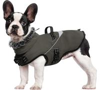 LIANZIMAU Waterproof Dog Coat with Harness Hole Warm Coats & Jackets for Dogs Small Medium Large Dog Cold Weather Coats Windproof with Reflective Strip