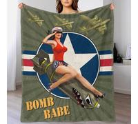 LIAOHENKAN Bombshell Girl 3D Printed Throw Blanket Plush Sherpa Blankets Kids Gift Couch Sofa Soft Cozy Flannel Fleece Blanket Machine Washable Original Concept 40x50inch(100x130cm)