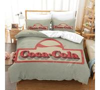 LIAOHENKAN Coca - Cola 3Pcs Full Size Bedding Set for Kids Boys Girls Room Decor Ultra Soft Comforter Set Quilt Set with Zipper Closure,Easy Care,Easy Care Durable Double（200x200cm）