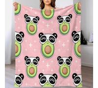 LIAOHENKAN Cute Avocado On Pink Custom Design Blanket Throw Fleece Blanket Flannel Blankets,Bed Couch And Sofa Soft Fluffy 3D Print Blanket For Outdoor Travel Bedroom Living Room 60x80inch(150x200cm)