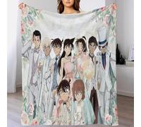 LIAOHENKAN Detective Conan Blankets Soft Warm Throw Blanket 3D Print Anime Flannel Throws Fleece Bedding Rug for Bed Sofa Blanket Outdoor Travel Bedroom Living Room 40x50inch(100x130cm)