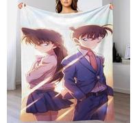 LIAOHENKAN Detective Conan Throw Blanket Anime 3D Printed Fleece Throw Blanket Plush Blankets for Kids & Adults Couch Bed Sofa Nursery Soft Fuzzy Decor 50x60inch(127x152cm)