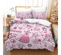 LIAOHENKAN Fairy Tale Princess 3D Bedding Set for Kids Boys Girls Full Size 3Pcs Ultra Soft Comforter Set with Zipper Closure Breathable Quilt Set Bedclothes, Easy Care Double(200x200cm)