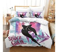 LIAOHENKAN Spider - Gwen Comforter Set Full Size Bedding Set for Teens Boys Girls 3Pcs Breathable Quilt Set Anime Cartoon Duvet Cover Set Ultra Soft Bedclothes,Easy Care Durable Double（200x200cm）