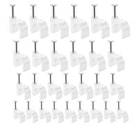 LIAOYUAN 400 Pcs Round Cable Clips, White, 4mm 6mm 8mm 10mm, Ethernet Wire Cable Nails Clips Clamps