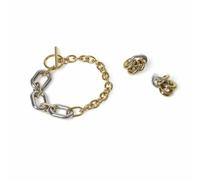 Liars & Lovers Gold Stainless Steel Mixed Link Earrings and Bracelet Set