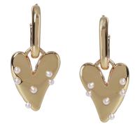 Liars & Lovers Gold Tone Heart Pearl Drop Earrings