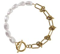 Liars & Lovers Gold Tone Knot and Peal Bracelet