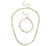 Liars & Lovers Gold Tone Paperlink Chain and Bracelet Set