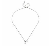 Liars & Lovers Silver Dainty Crystal Bow Pendant Necklace