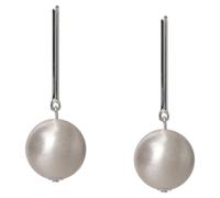 Liars & Lovers Silver Tone Brushed Ball Drop Earrings