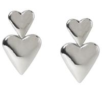 Liars & Lovers Silver Tone Double Heart Drop Earrings