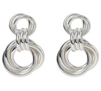 Liars & Lovers Silver Tone Interlocking Rings Drop Earrings