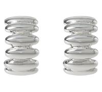 Liars & Lovers Silver Tone Ridged Huggie Hoop Earrings
