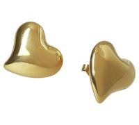 Liars & Lovers Stainless Steel Gold Tone Heart Stud Earrings