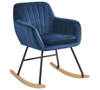 Beliani Rocking Chair Liarum Velvet Navy Blue