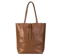 LiaTalia Large Soft Leather Handbag - Womens Shoulder Tote Bag - Italian Leather Hobo Shopper Purse - ASTRID [Medium Tan]