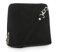 LiaTalia Stylish Genuine Italian Leather Small Crossbody Bag for Women - Handmade in Florence Tuscany - Abby (Suede - Black)