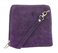 LiaTalia Stylish Genuine Italian Leather Small Crossbody Bag for Women - Handmade in Florence Tuscany - Abby (Suede - Purple)