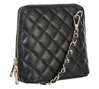 LiaTalia Stylish Genuine Italian Leather Small Crossbody Bag for Women - Handmade in Florence Tuscany - Abby (Quited Black)