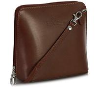 LiaTalia Stylish Genuine Italian Leather Small Crossbody Bag for Women - Handmade in Florence Tuscany - Abby (Dark Tan)
