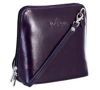 LiaTalia Stylish Genuine Italian Leather Small Crossbody Bag for Women - Handmade in Florence Tuscany - Abby (Deep Purple)