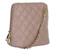 LiaTalia Stylish Genuine Italian Leather Small Crossbody Bag for Women - Handmade in Florence Tuscany - Abby (Quilted Dusty Pink)