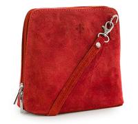LiaTalia Stylish Genuine Italian Leather Small Crossbody Bag for Women - Handmade in Florence Tuscany - Abby (Suede - Red)
