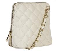 LiaTalia Stylish Genuine Italian Leather Small Crossbody Bag for Women - Handmade in Florence Tuscany - Abby (Quilted Off White)