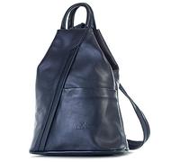 LiaTalia Unisex Backpack Bag - 100% Soft Italian Leather - Convertible Strap to Use as a Sling Handbag - Small Rucksack Duffle Bag - ALEX [Navy Blue]