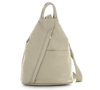 LiaTalia Unisex Backpack Bag - 100% Soft Italian Leather - Convertible Strap to Use as a Sling Handbag - Small Rucksack Purse - Alex [Light Grey]