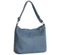 LiaTalia Womens Genuine Italian Leather Medium Size Shoulder Hobo Bag - Adjustable Long Strap Handbag - Emmy [Denim Blue]