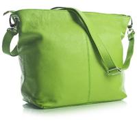 LiaTalia Womens Shoulder Bag - Soft Grained Leather Bag - Medium Size Hobo Handbag Purse Made with 100% Italian Leather - ADAL [Lime Green]