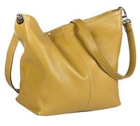 LiaTalia Womens Shoulder Bag - Soft Grained Leather Bag - Medium Size Hobo Handbag Purse Made with 100% Italian Leather - ADAL [Mustard Yellow