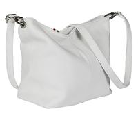 LiaTalia Womens Shoulder Bag - Soft Grained Leather - Medium Size Hobo Handbag Purse Made with 100% Italian Leather - Adal [White]