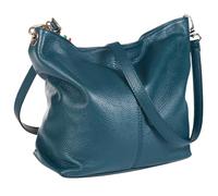LiaTalia Womens Shoulder Bag - Soft Grained Leather - Medium Size Hobo Handbag Purse Made with 100% Italian Leather - Adal [Deep Teal]